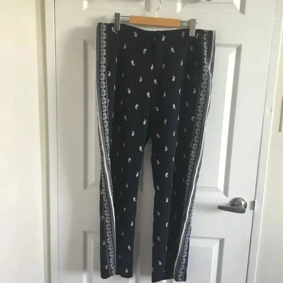 TOMMY HILFIGER blue bandana design  wide leg casual pant SZ 10 - Picture 4 of 14